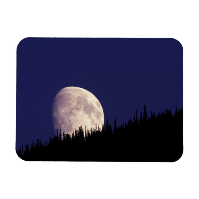 Magnet Flexible Lune et forêt | Parc national du Glacier Montana (Horizontal)