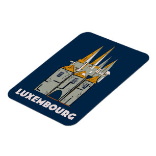 Magnet Flexible Luxembourg retro style travel poster