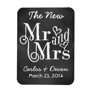 Magnet Flexible "M. et Mme." Mariage de tableau noir Souvenier Mag