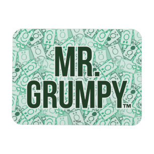 Magnet Flexible M. Grumpy Nom vert et Motif de caractères