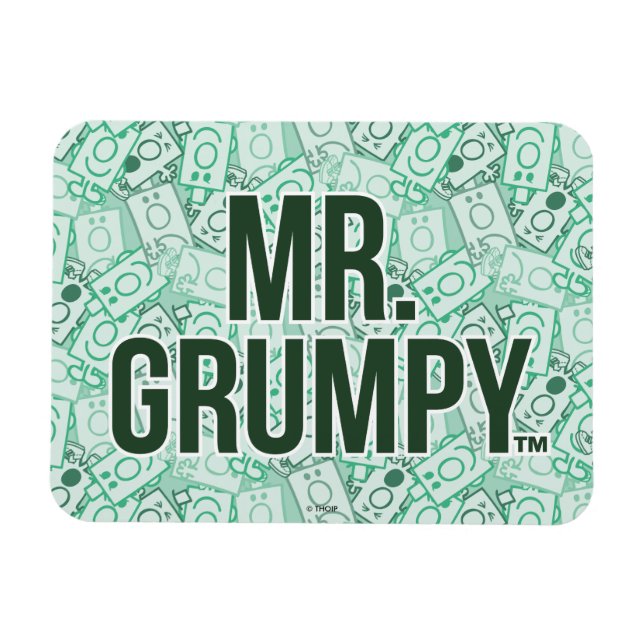 Magnet Flexible M. Grumpy | Nom vert et Motif de caractères (Horizontal)