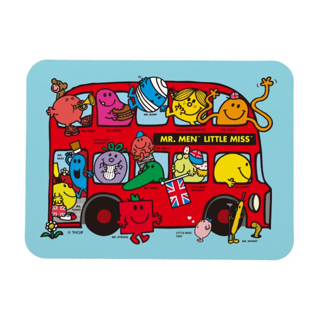 Magnet Flexible M. Men & Little Miss Bus (Horizontal)