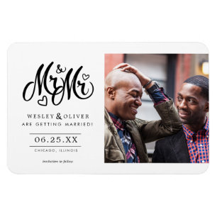 Magnet Flexible M. & Mr Script - Enregistrer la date avec la photo