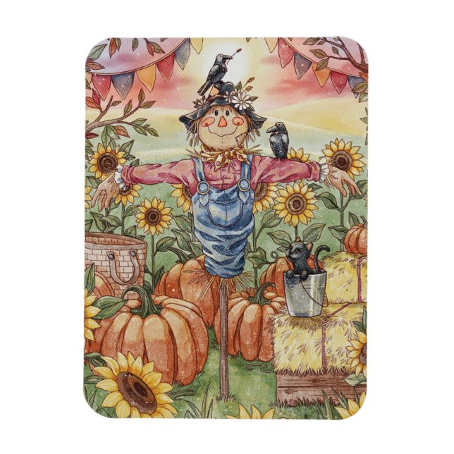 Magnet Flexible "M. Scarecrow" - Belle illustration d'Halloween (Vertical)