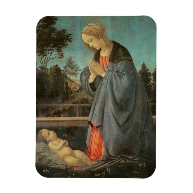 Magnet Flexible Madonna adorant l'Enfant, c.1477-80 (huile sur p (Vertical)