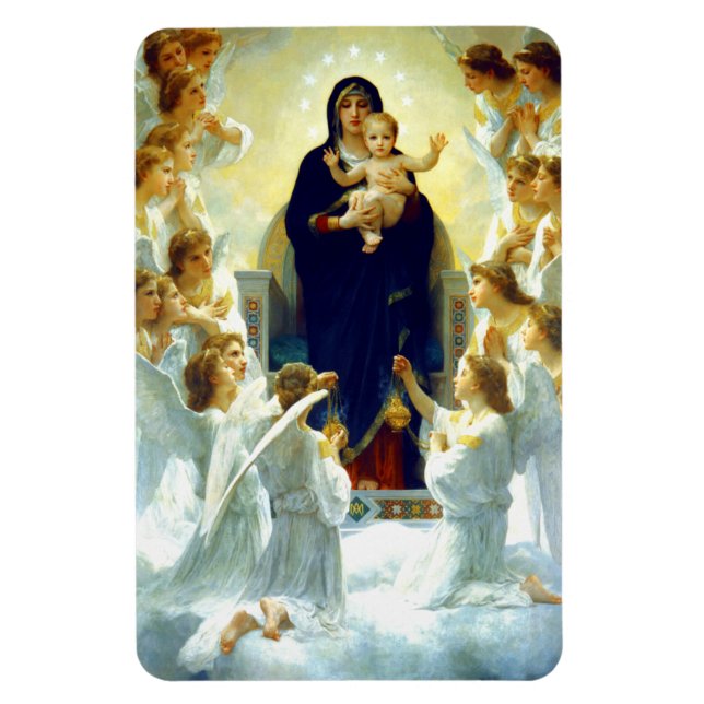 Magnet Flexible Madonna de W. Bouguereau. Cadeau de Noël en beaux- (Vertical)