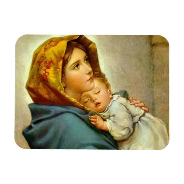 Magnet Flexible Madonna et bébé L'amour d'une mère est pour toujou (Horizontal)