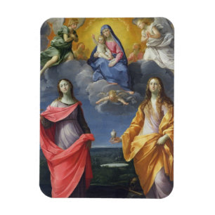 Magnet Flexible Madonna et Enfant avec St Lucy et Mary Magdalene