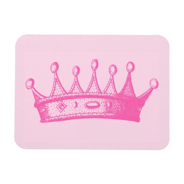 Magnet Flexible Magenta Princess Crown sur Arrière - plan rose (Horizontal)