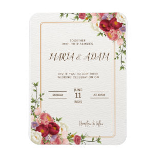 Magnet Flexible Magnat de Faire-part de mariage de Boho Neutre Rus