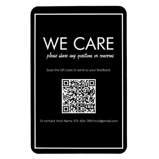 Magnet Flexible Magnat d'évaluation de code QR noir de base modern (Vertical)