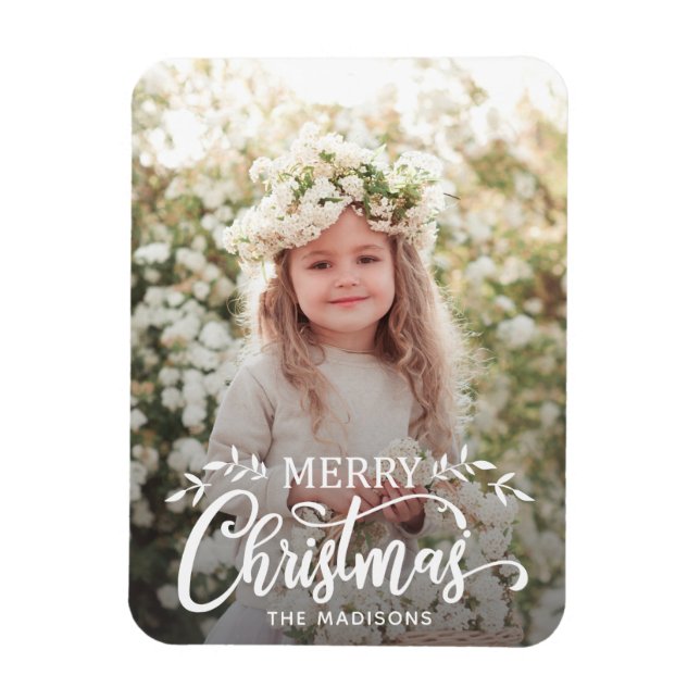 Magnet Flexible Magnat photo de Noël blanc Joyeux (Vertical)