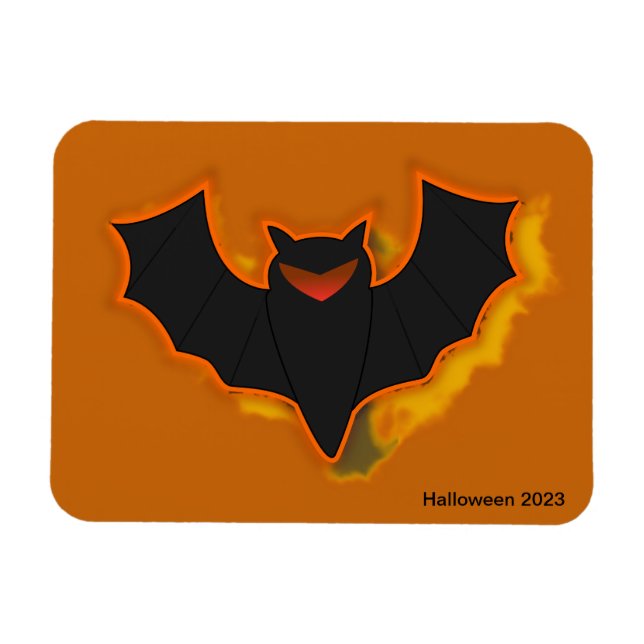 Magnet Flexible Magnat photo éffrayant Halloween | Thème orange (Horizontal)