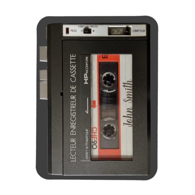 Magnet Flexible Magnétoscope à cassette 3" x 4" (Vertical)
