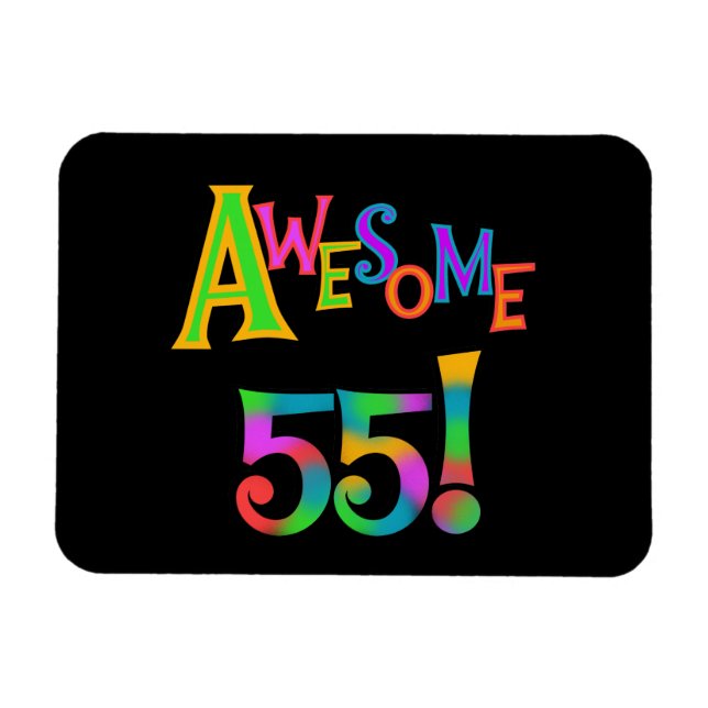 Magnet Flexible Magnifique 55 T-shirts et cadeaux d'anniversaire (Horizontal)