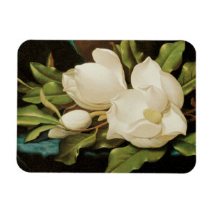 Magnet Flexible Magnolias géants sur un tissu de velours bleu par