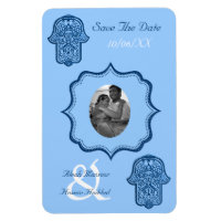 Main de henné de Hamsa (bleu) (Enregistrer la date