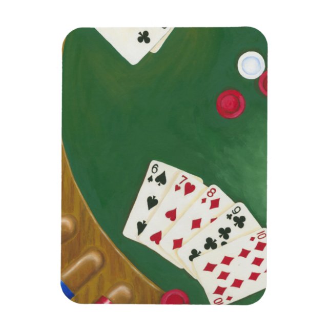 Magnet Flexible Main de Poker gagnante six à dix (Vertical)