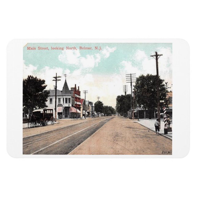 Magnet Flexible Main St., Belmar, New Jersey 1906 Carte postale (Horizontal)
