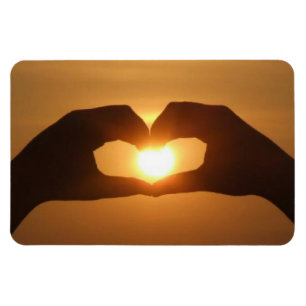 Magnet Flexible Mains Sur L'Aimant Coucher De Soleil