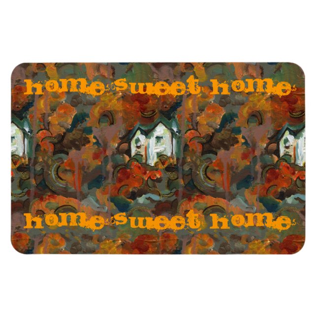 Magnet Flexible Maison Blanche et arbres d'automne (Horizontal)