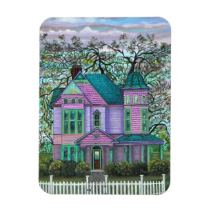 Magnet Flexible Maison victorienne violette Chariot de citrouilles