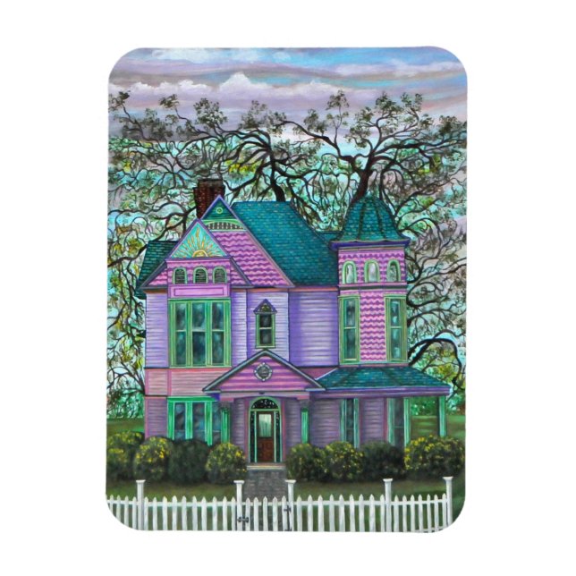 Magnet Flexible Maison victorienne violette Citrouilles Wagon Fall (Vertical)