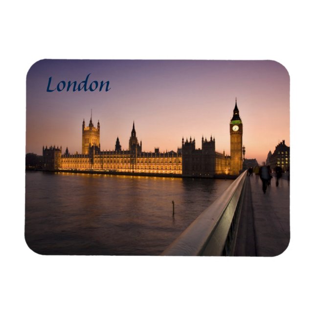 Magnet Flexible Maisons du Parlement à Londres photo souvenir (Horizontal)