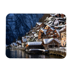 Magnet Flexible Maisons en bois au bord du lac à Hallstatt, Autric