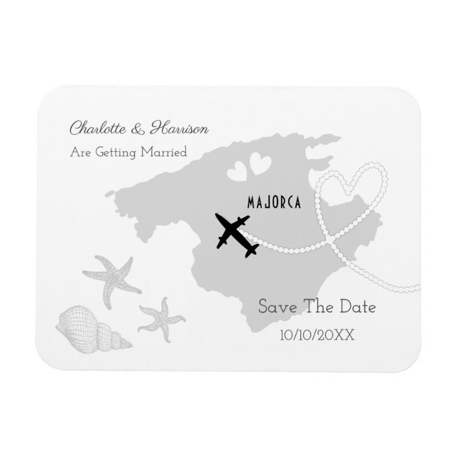 Magnet Flexible Majorque Espagne Mariage Destination Enregistrer L (Horizontal)