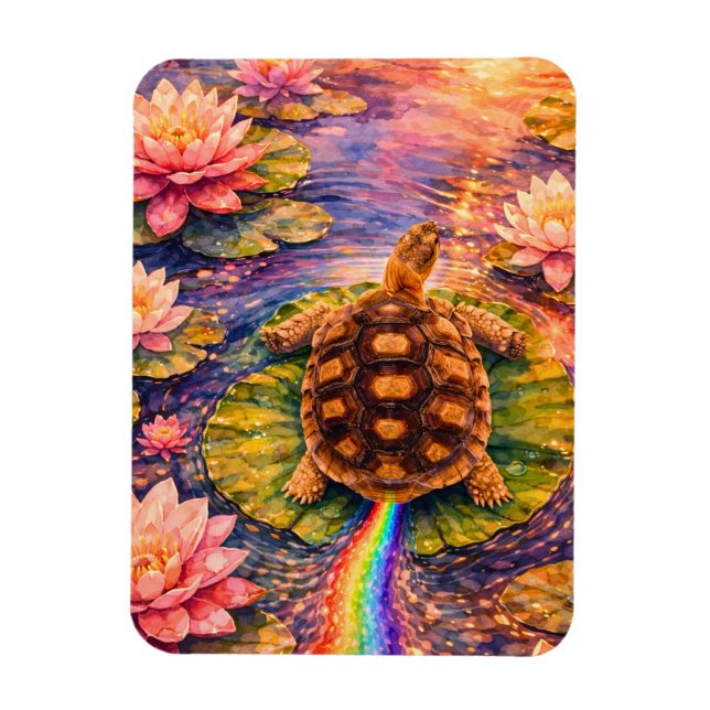 Magnet Flexible Make a rainbow and follow your bliss turtle (Vertical)