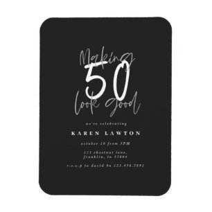 Magnet Flexible Making 50 Gook good black birthday invite