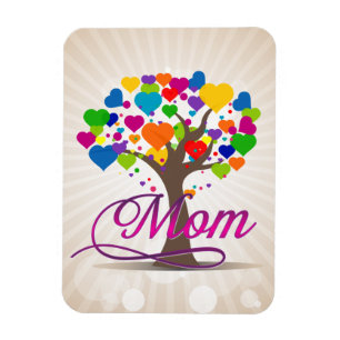 Magnet Flexible Maman Arbre de vie Coeurs