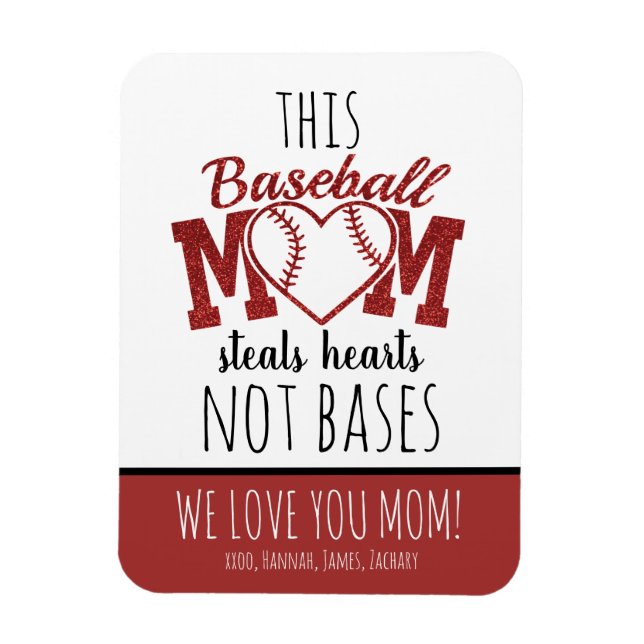 Magnet Flexible Maman de baseball personnalisée (Vertical)