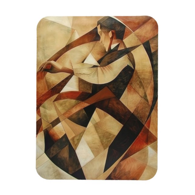 Magnet Flexible Man Enveloped in Abstraction Canvas (Vertical)
