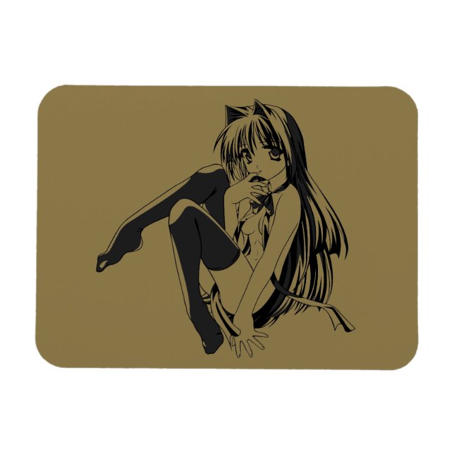 Magnet Flexible Manga, Neko Catgirl Furry Kawaii Loli (Horizontal)