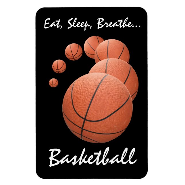 Magnet Flexible Mange, Dors, Respire...Basket-Ball (Vertical)