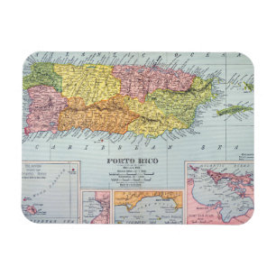 MAGNET FLEXIBLE MAP : PORTO RICO, 1900