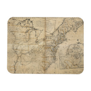 MAGNET FLEXIBLE MAP : USA, 1783