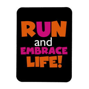 Magnet Flexible Marathon de course de course de texte rose orange
