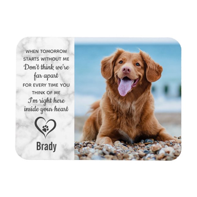 Magnet Flexible Marble Pet garde commémorative souvenir chien souv (Horizontal)