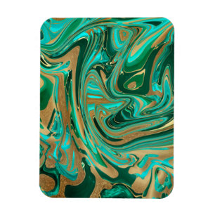 Magnet Flexible Marbre vert et or liquide