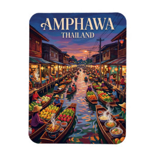 Magnet Flexible Marché flottant d'Amphawa Thaïlande