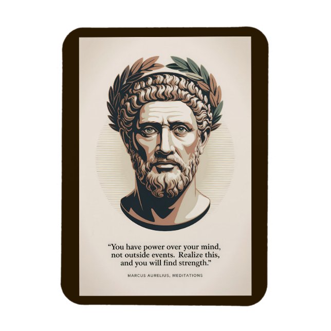 Magnet Flexible Marcus Aurelius Meditations Quote Illustration Art (Vertical)