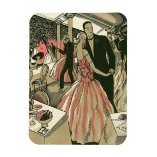 Magnet Flexible Mariage Art Déco Vintage, Première Danse des Jeune