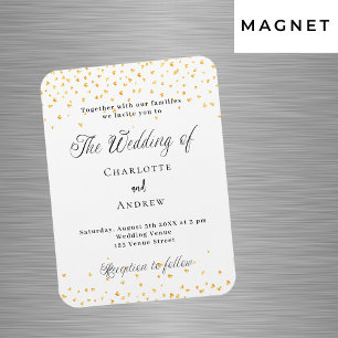 Magnet Flexible Mariage blanc or coeur luxe invitation