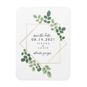 Magnet Flexible Mariage Botanique Géométrique Enregistrer La Date