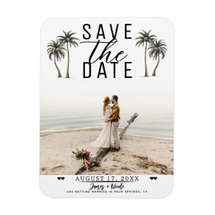 Magnet Flexible Mariage côtier de palmiers tropicaux Enregistrer l