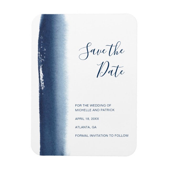 Magnet Flexible Mariage couleur bleu marine moderne Enregistrer la (Vertical)
