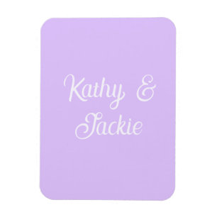 Magnet Flexible Mariage couple rétro pastel violet nom stylé na